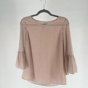 Chic Bell Sleeve Blouse - Feminine Overlay Top